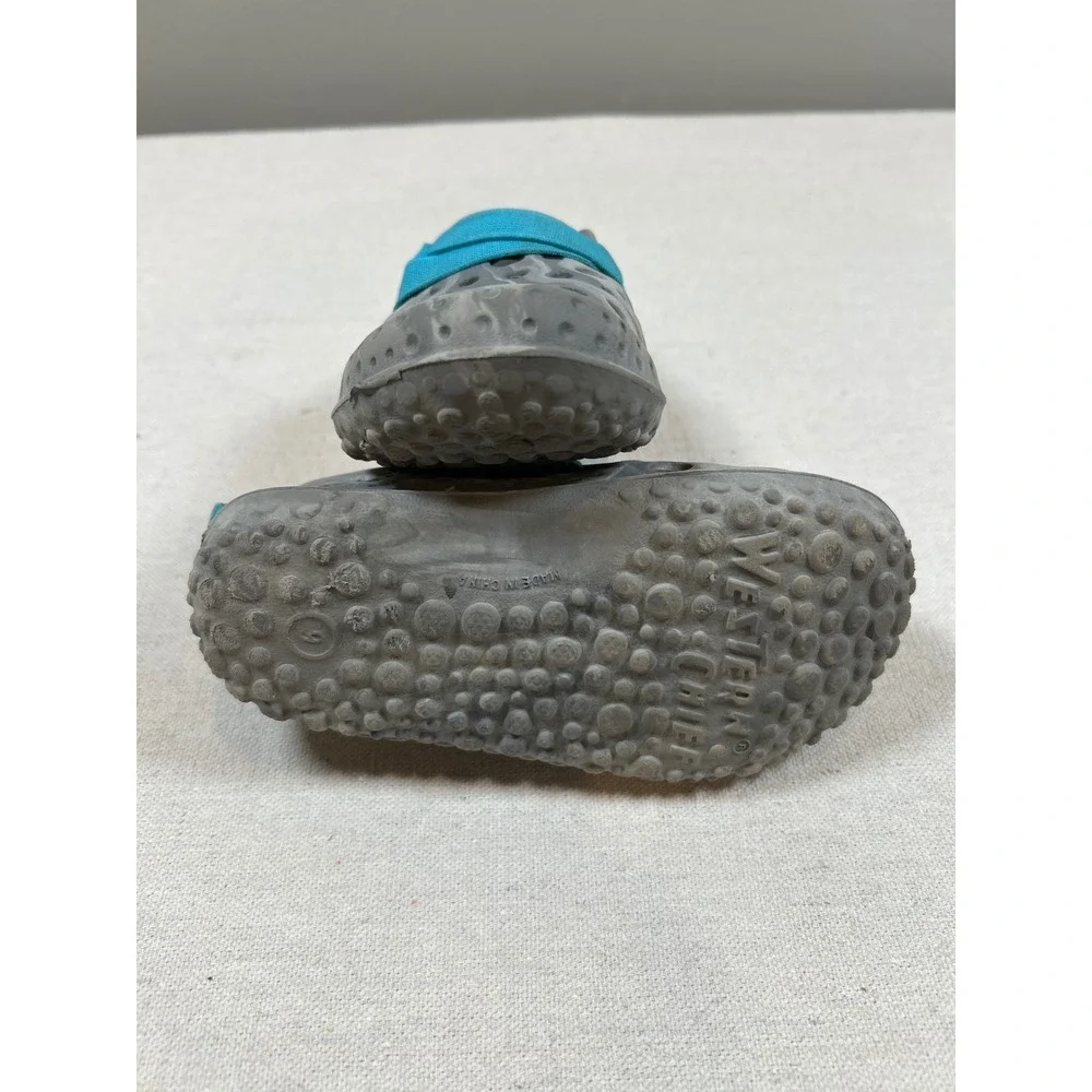 Western Chief Kids Grey Teal Marbled Perforated Water Shoes Size 9